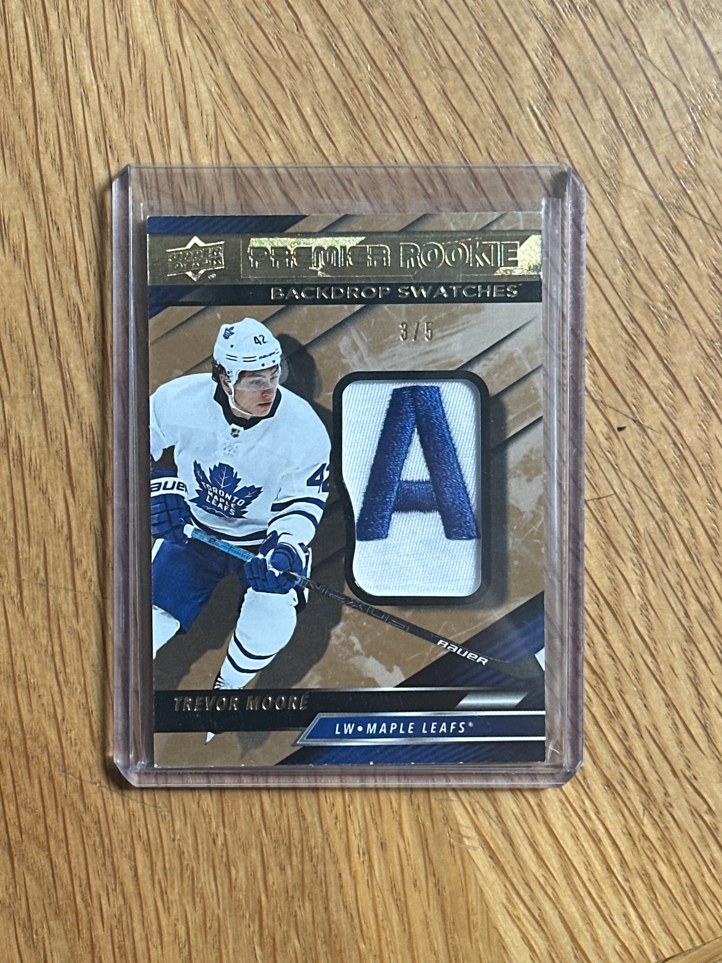 Singles: Hockey Cards- 2019-2020 Upper Deck Trevor Moore Backdrop Swatches /5