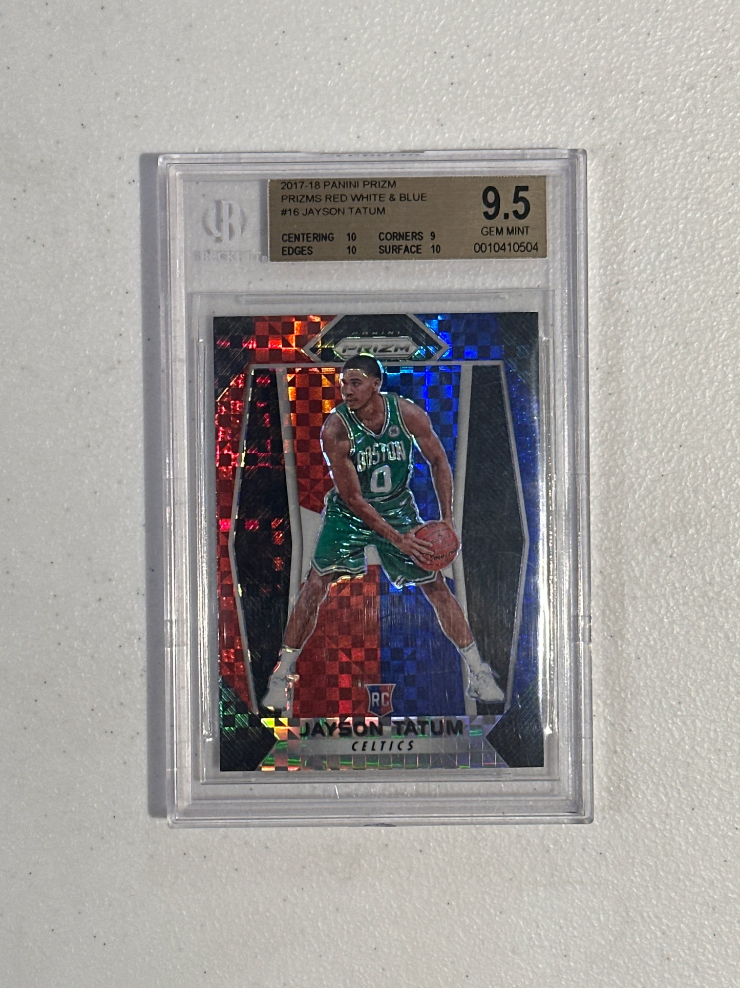 PSA: Basketball Cards- 2017 Prizm Jayson Tatum Red White & Blue BGS 9.5