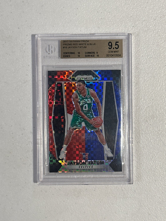 PSA: Basketball Cards- 2017 Prizm Jayson Tatum Red White & Blue BGS 9.5