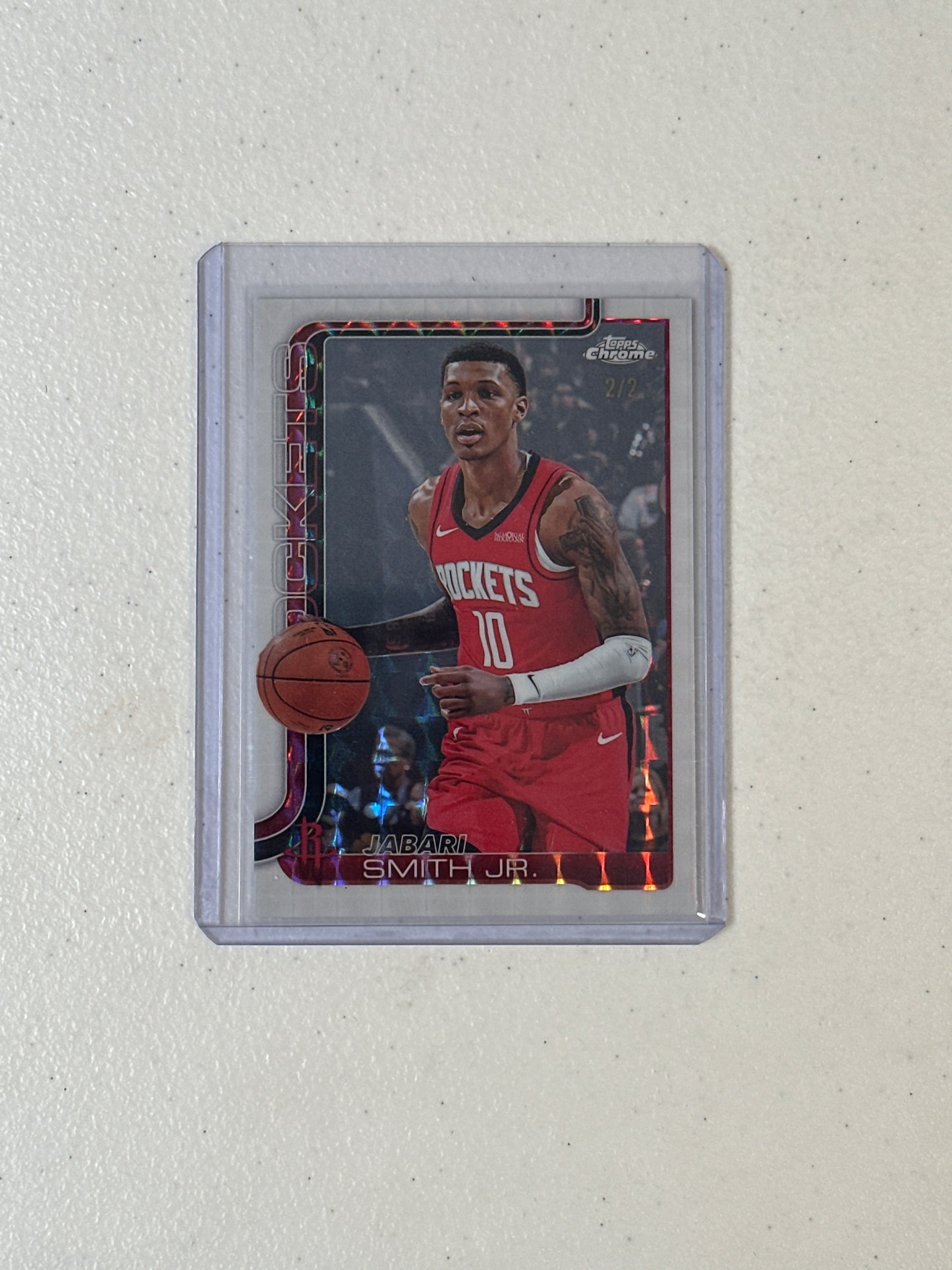Singles: Basketball Cards- 2025 Topps Chrome Jabari Smith Jr. White Geometric /2
