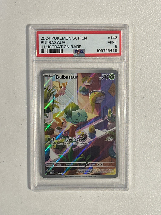 PSA: Pokemon Cards- 2024 Bulbasaur Illustration Rare 143/142 PSA 9