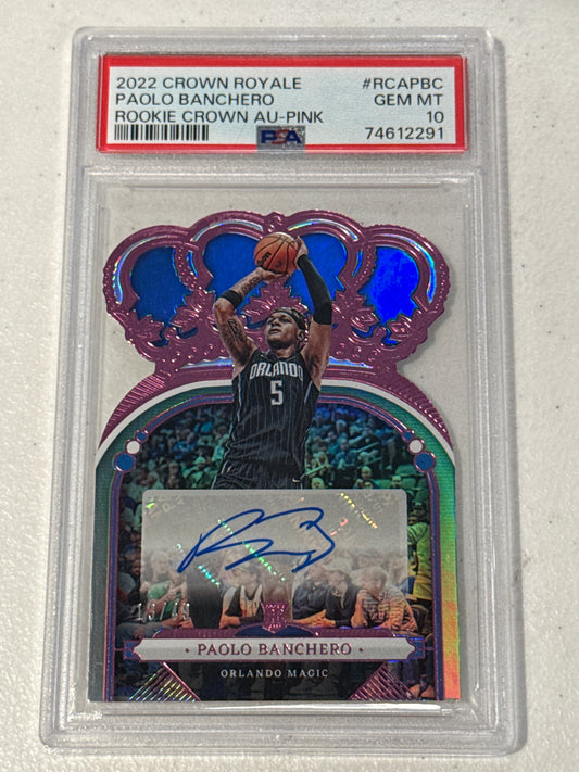 PSA: Basketball Cards - 2022 Crown Royale Paolo Banchero Rookie Crown AU Pink - PSA 10