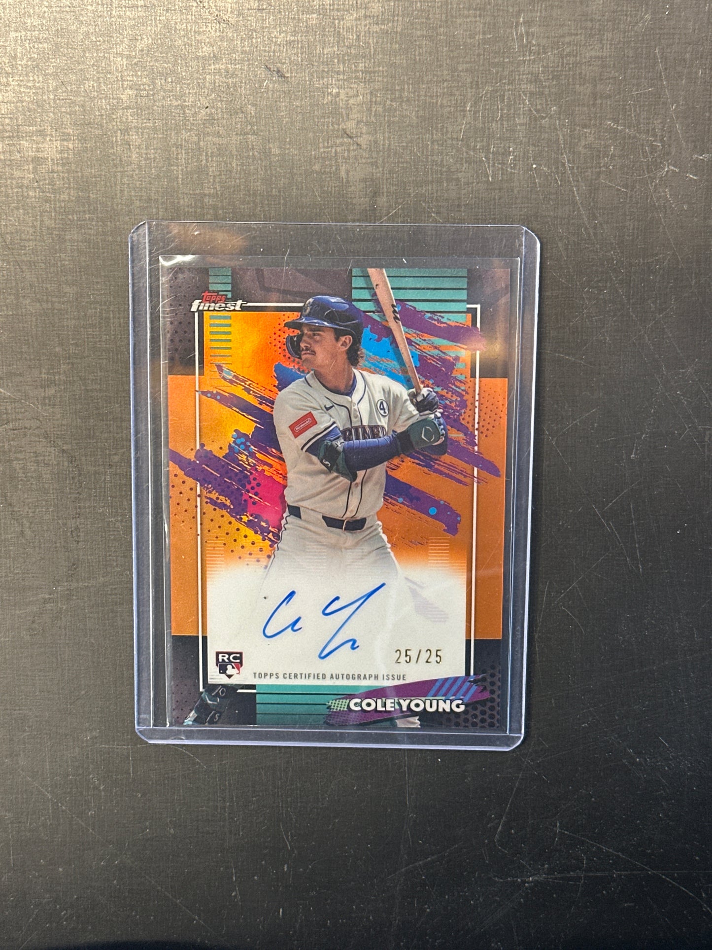 Singles: Baseball Cards- 2026 Topps Finest Cole Young Orange Refractor Auto 25/25