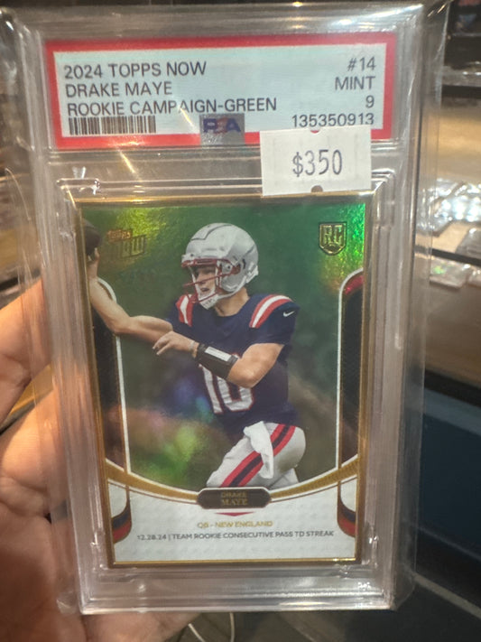 PSA: Football Cards - Mint 9 2024 Topps Now Drake Maye Gold /99