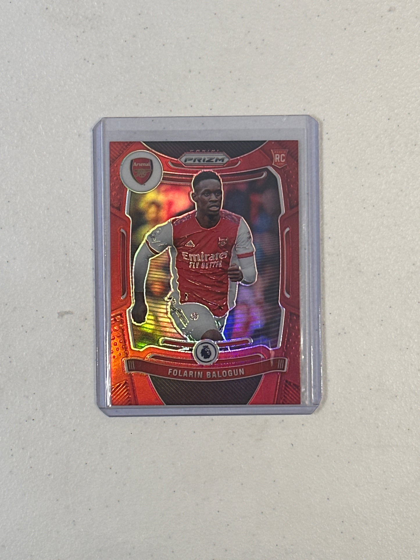 Singles: Soccer Cards- 2021 Prizm Premier League Folarin Balogun Red /199 (RC)