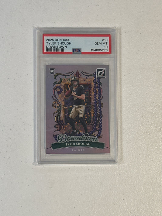 PSA: Football Cards- 2025 Donruss Tyler Shough Downtown PSA 10