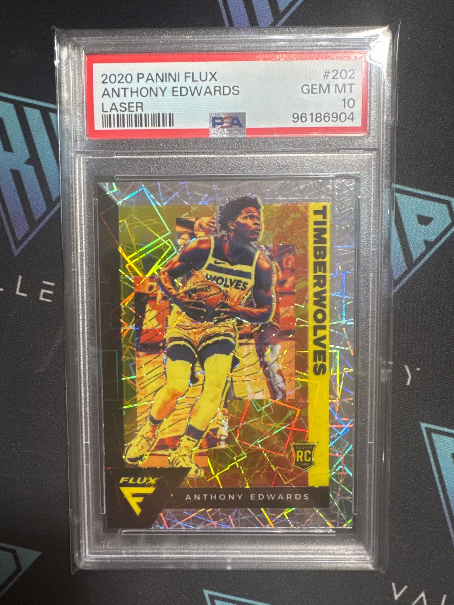 PSA: Basketball Cards - Gem MT 10- Anthony Edwards Panini Flux Laser