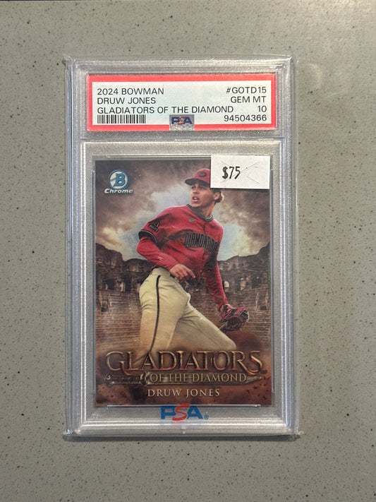 PSA: Baseball Cards- 2024 Bowman Druw Jones Gladiators of the Diamond PSA 10