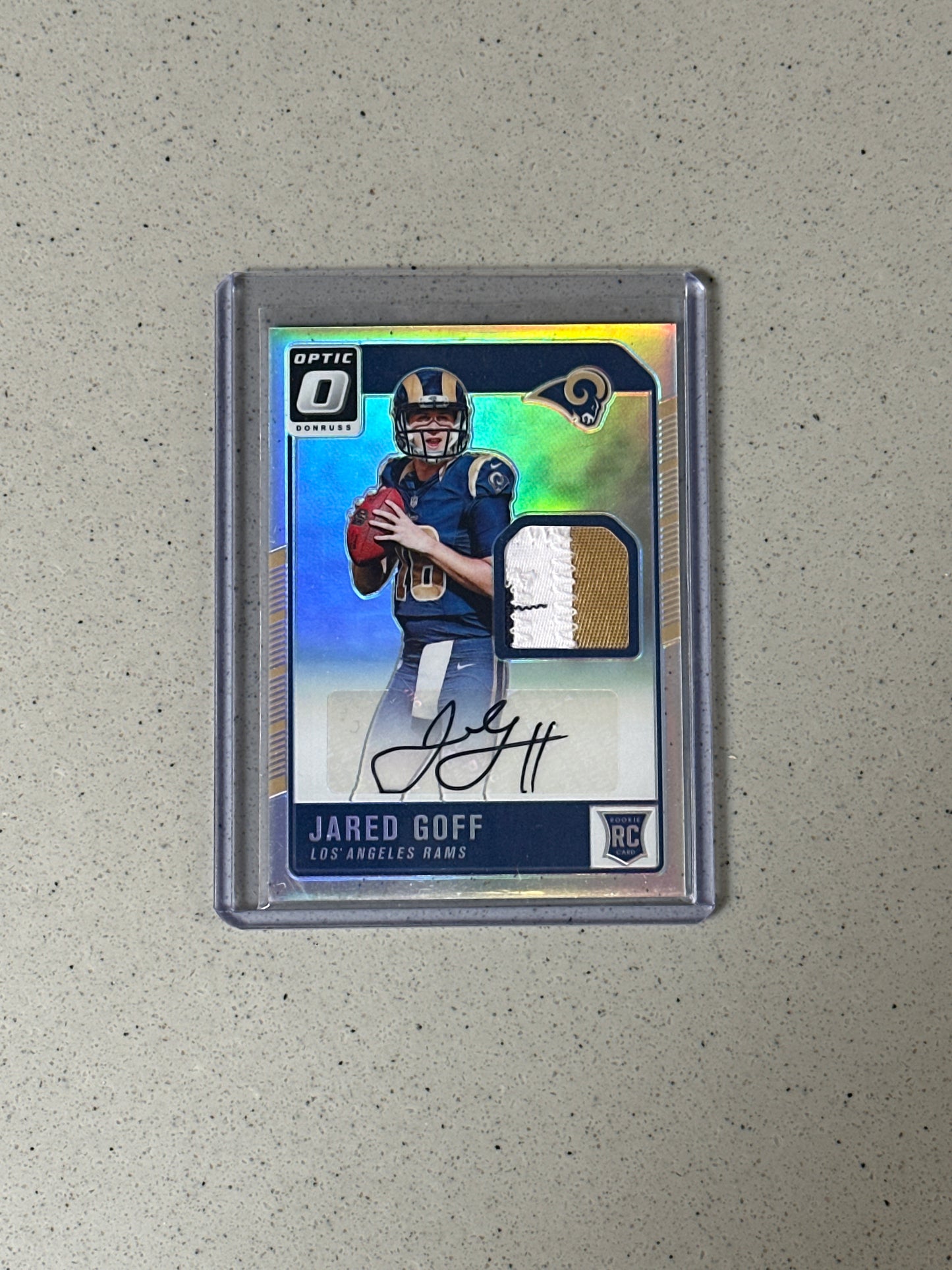 Singles: Football Cards- 2016 Optic Jared Goff Patch Auto /20