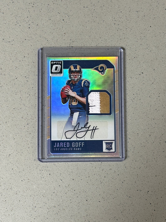 Singles: Football Cards- 2016 Optic Jared Goff Patch Auto /20