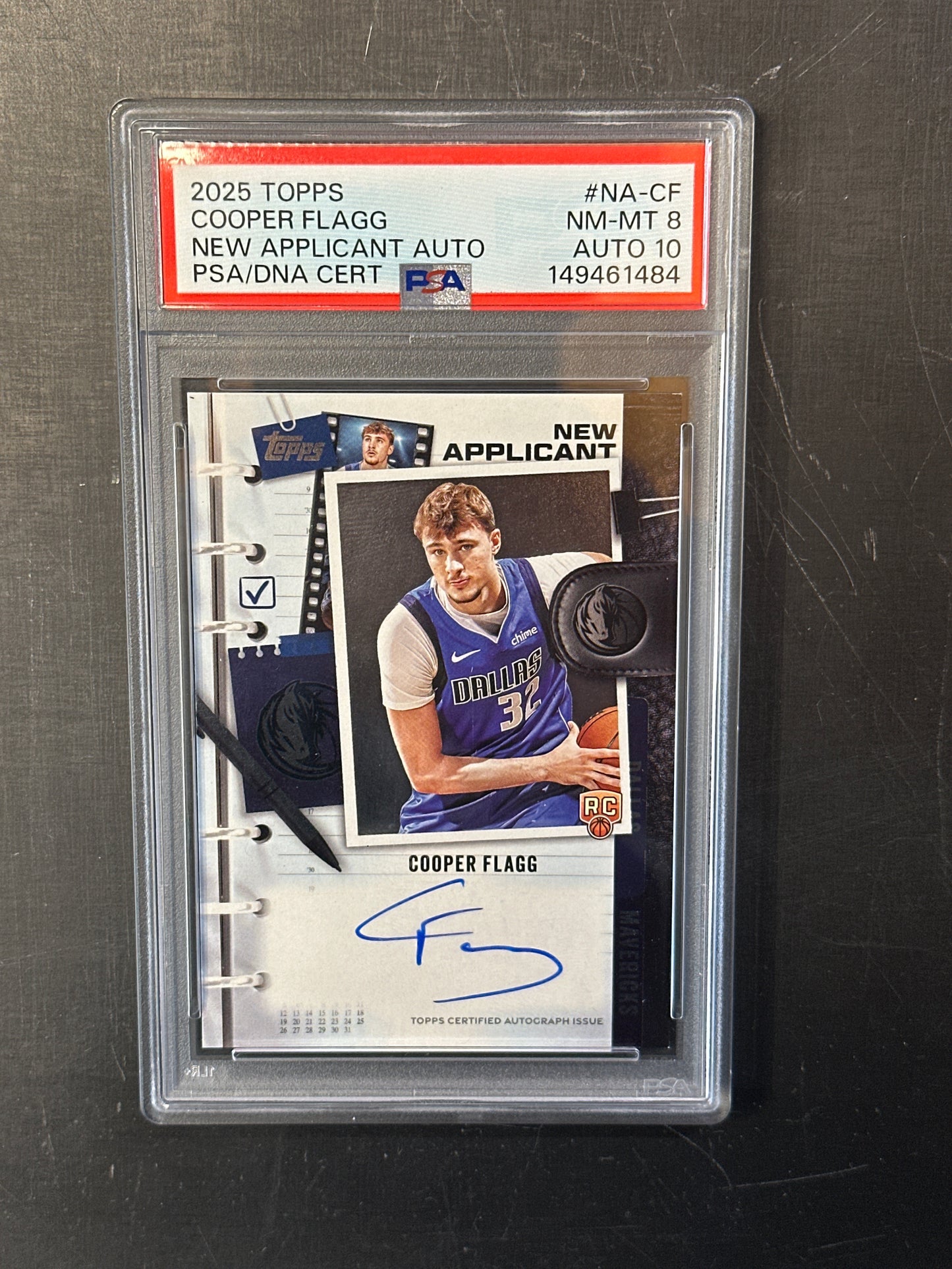 PSA: Basketball Cards- 2025 Topps Cooper Flagg New Applicant Auto PSA 8 AUTO 10