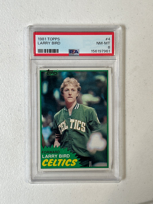 PSA: Basketball Cards- 1981 Topps Larry Bird PSA 8