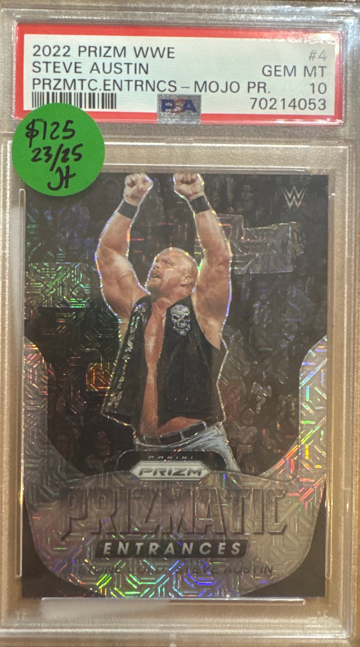PSA: WWE Cards - GEM MINT 10 - 2022 Prizm Stone Cold Steve Austin Mojo /25