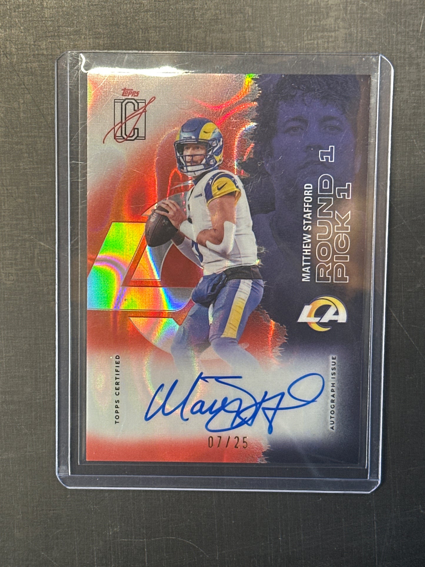 Singles: Football Cards- 2025 Topps Signature Class Matthew Stafford Auto /25