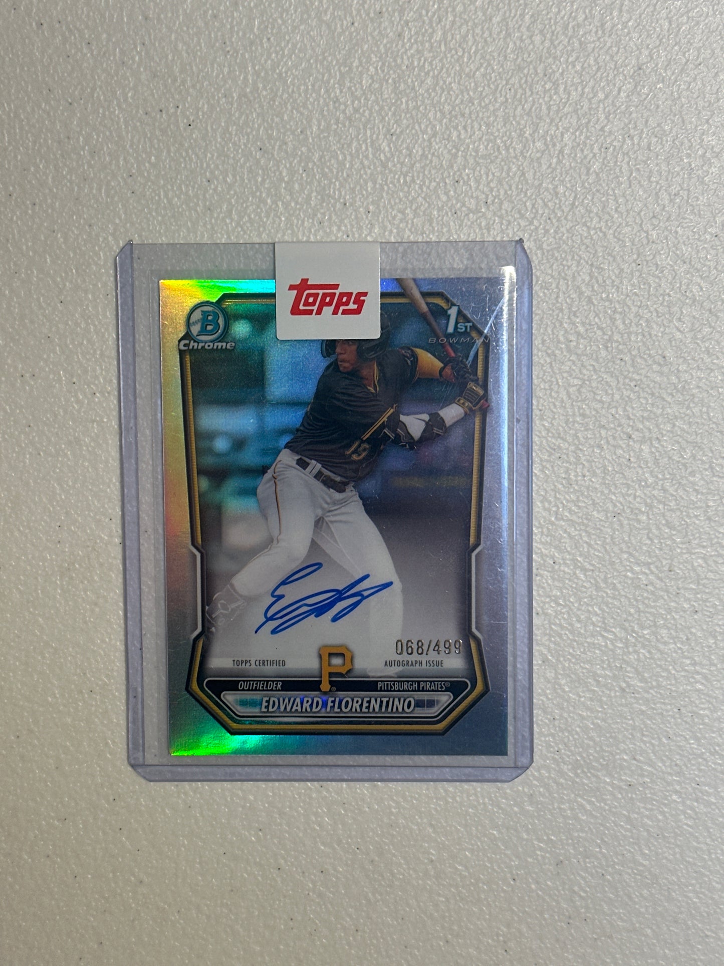 Singles: Baseball Cards- 2026 Bowman Chrome Edward Florentino Refractor Autograph /499