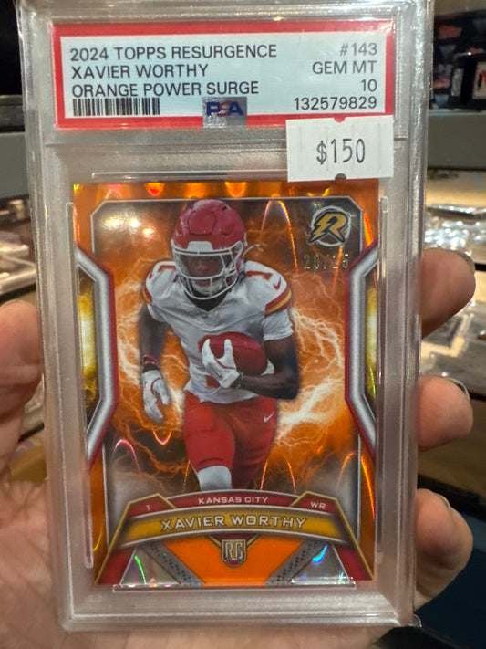 PSA: Football Cards - MINT 10- 2024 Resurgence Xavier Worthy Orange Power Surge