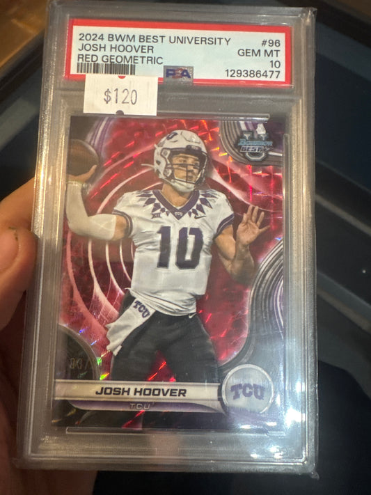 PSA: Football Cards - GEM 10-2024 Bowman Best Football Josh Hoover Red /10