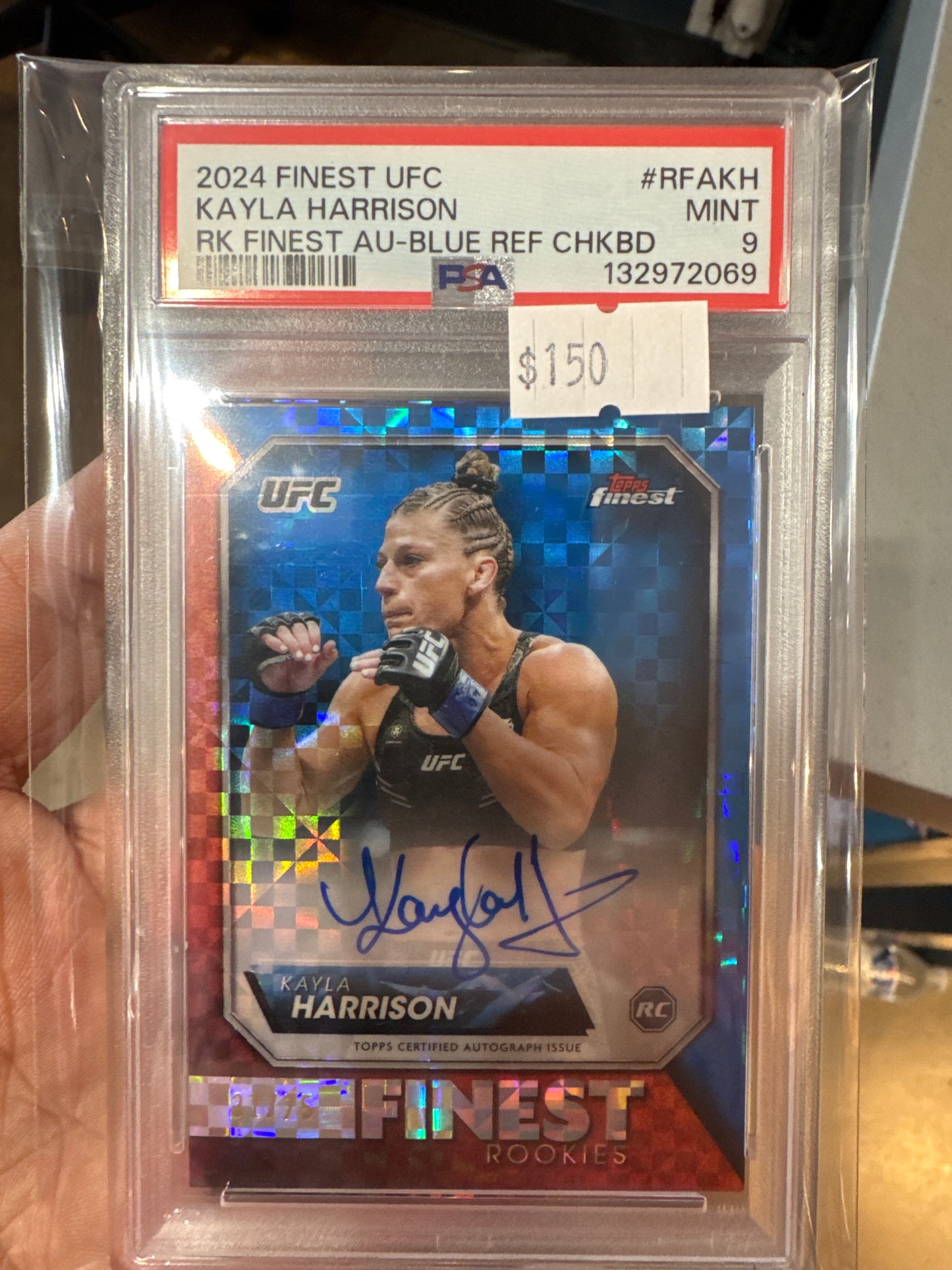 PSA: UFC- Mint 9- Kayla Harrison - 2024 Finest Blue Rookie Auto
