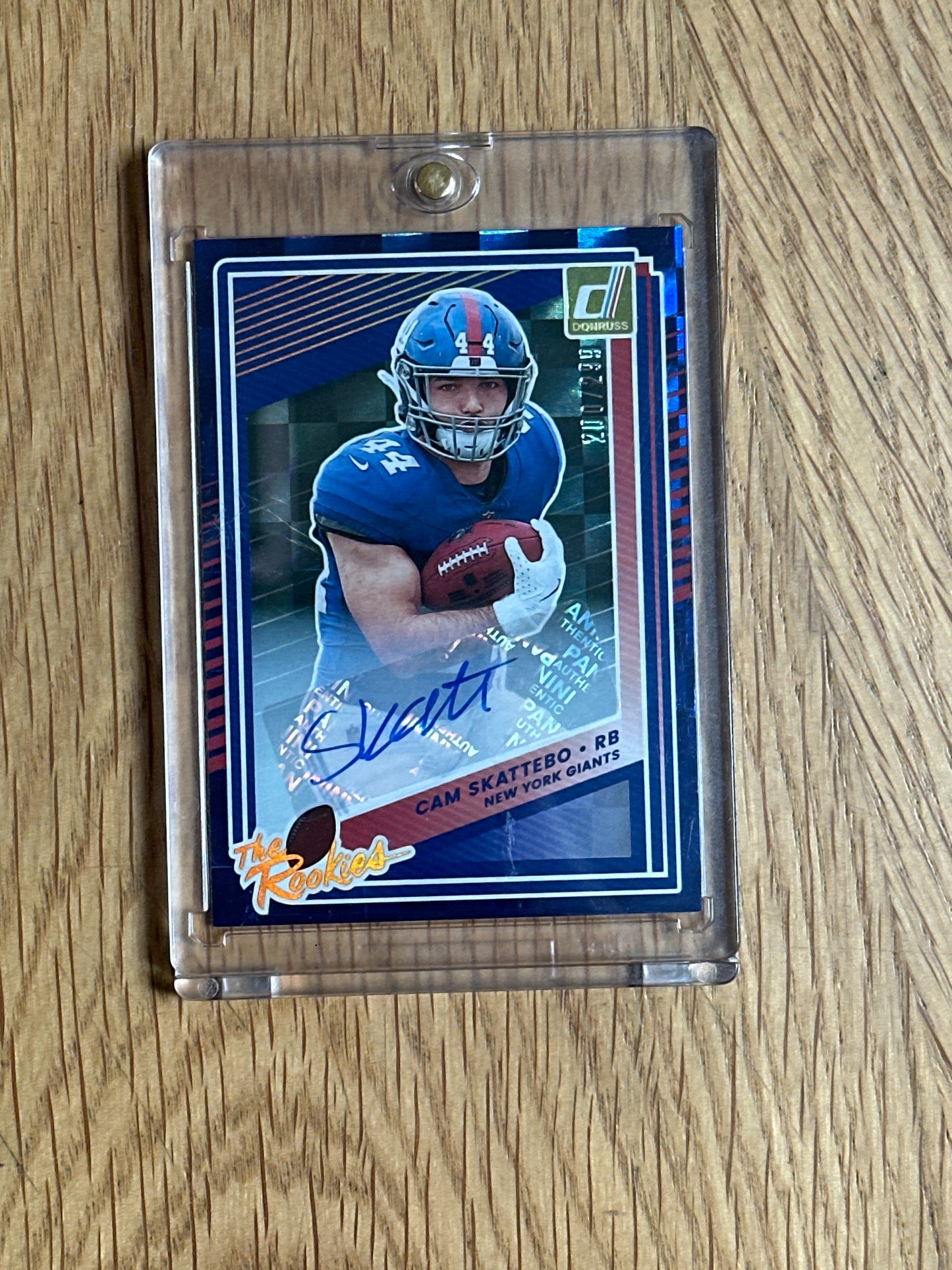 Singles: Football Cards- 2025 Donruss Cam Skattebo Auto /299
