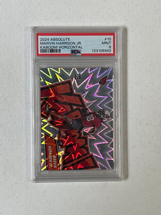 PSA: Football Singles- 2024 Absolute Marvin Harrison Jr. Kaboom Horizontal SSP PSA 9
