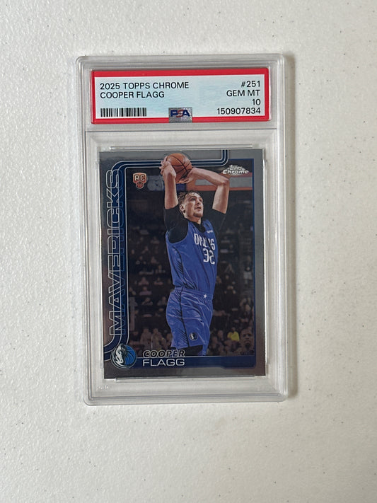 PSA: Basketball Cards- 2025 Topps Chrome Cooper Flagg PSA 10