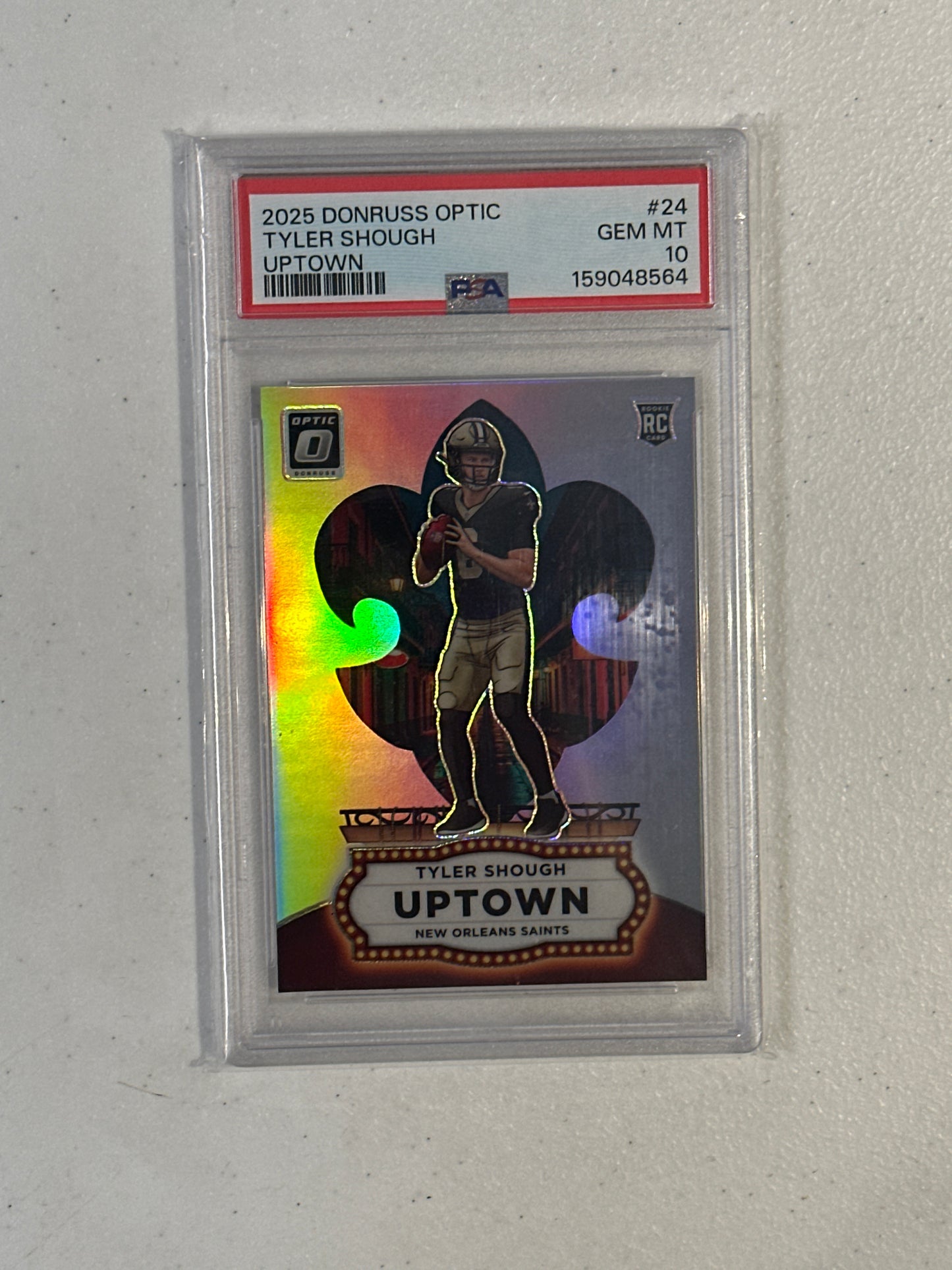 PSA: Football Singles- 2025 Donruss Optic Tyler Shough Uptown SSP PSA 10