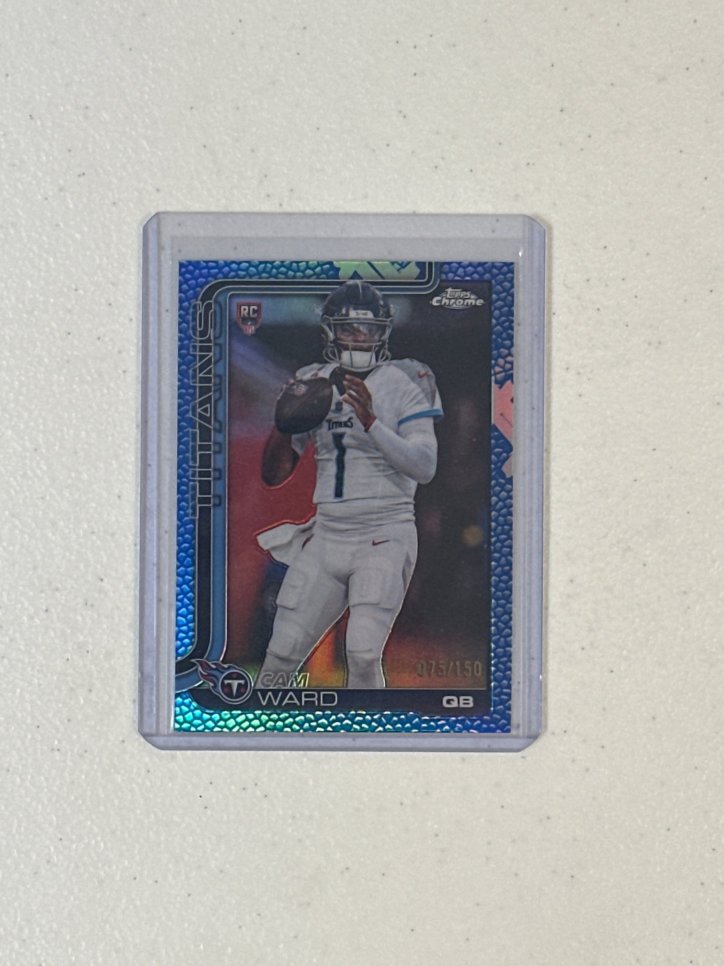 Singles: Football Cards- 2025 Topps Chrome Cam Ward Pigskin Refractor /150