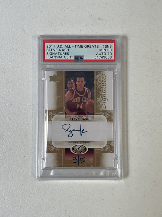 PSA: Basketball Cards- 2011 Upper Deck Steve Nash Signatures 3/5 PSA 9 AUTO 10