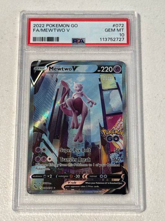 PSA: Pokemon TCG - 2022 PokeGo FA/Mewtwo V - PSA 10