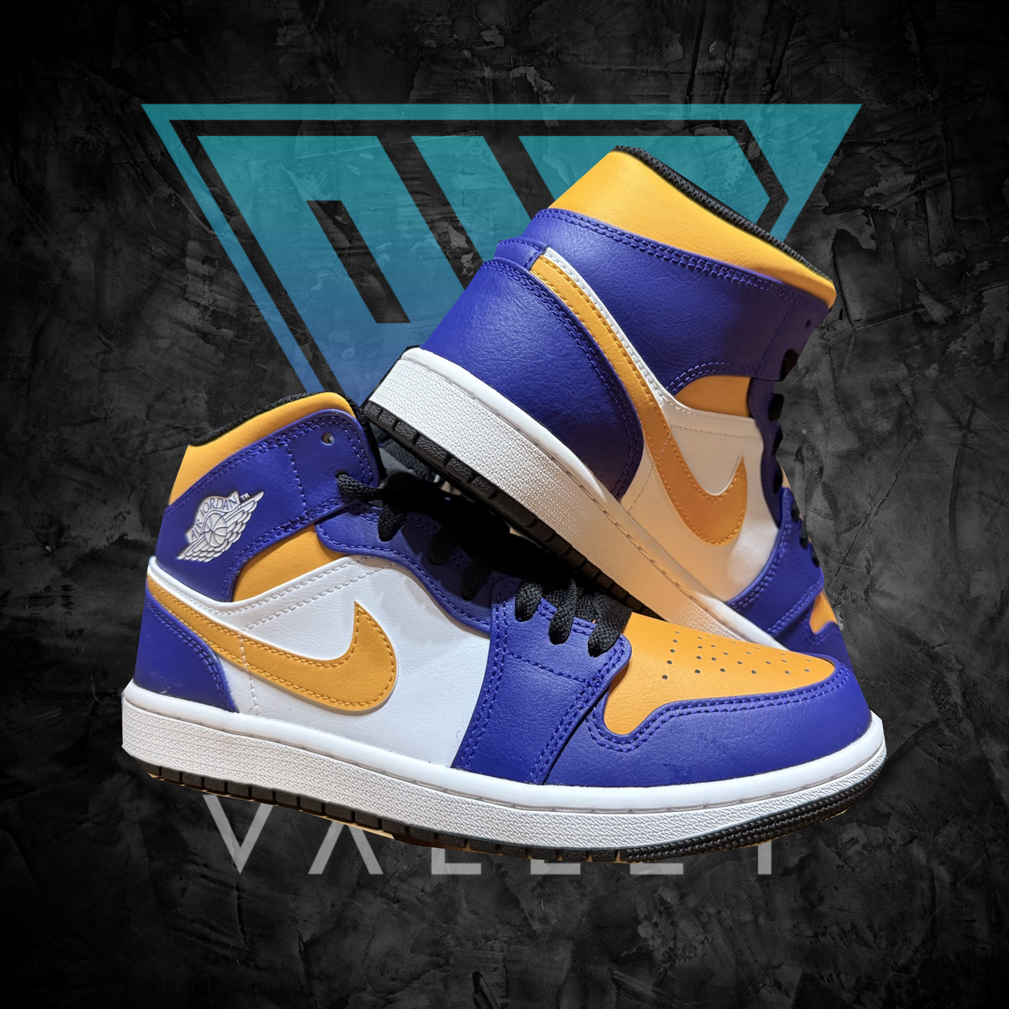Sports Apparel: Air Jordan 1 Mid Lakers (Purple / Gold) - Shoes