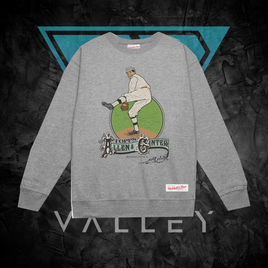 Sports Apparel: Topps Allen & Ginter Baseball – Grey CrewNeck (by Mitchell & Ness)