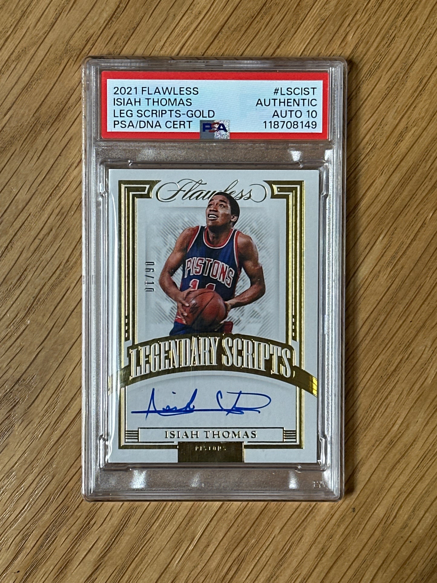 PSA: Basketball Cards- 2021 Flawless Isiah Thomas Legendary Scripts Gold Auto /10 Authentic Auto 10
