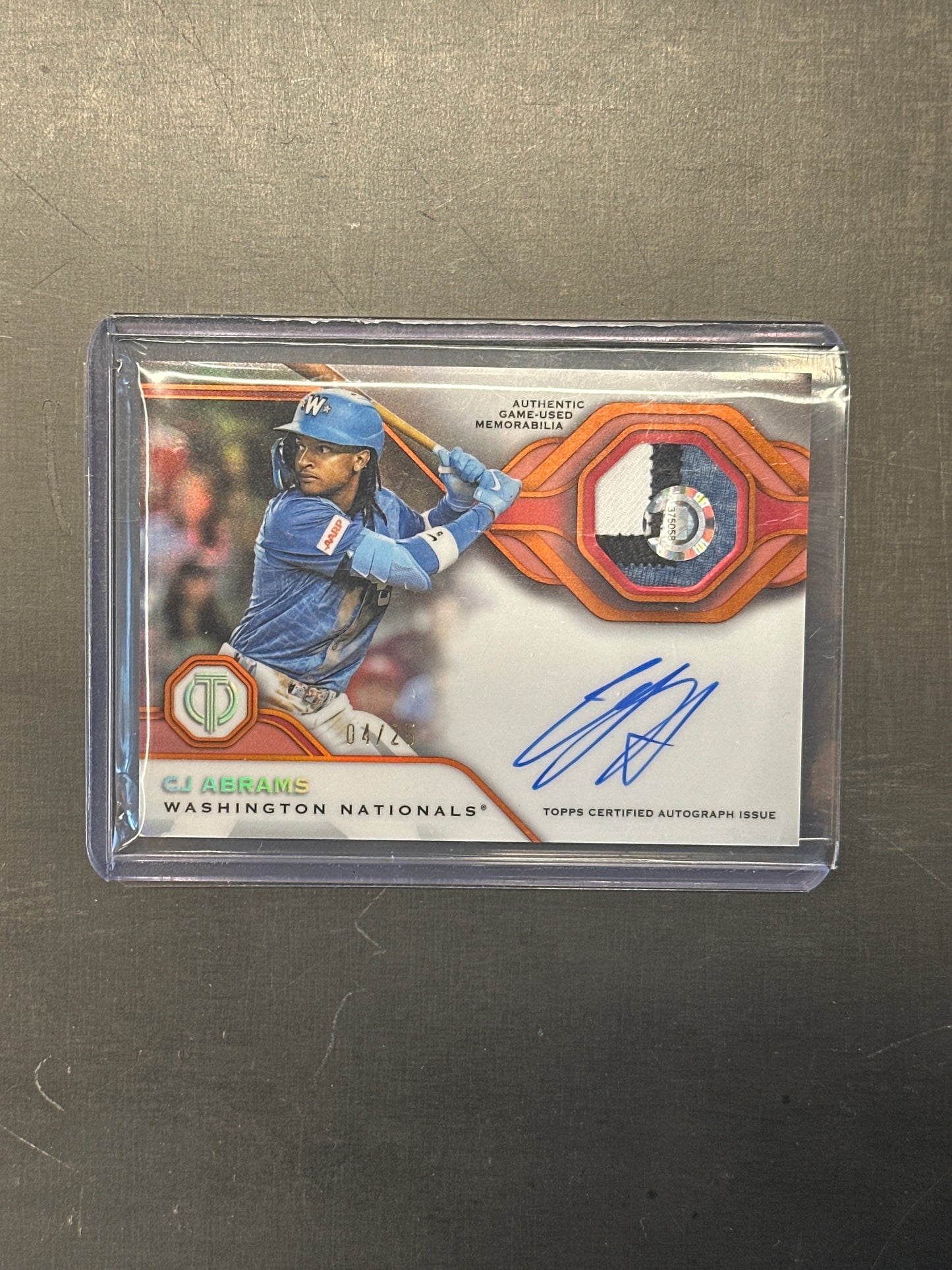 Singles: Baseball Cards- 2026 Topps Tribute CJ Abrams Patch Autograph /25