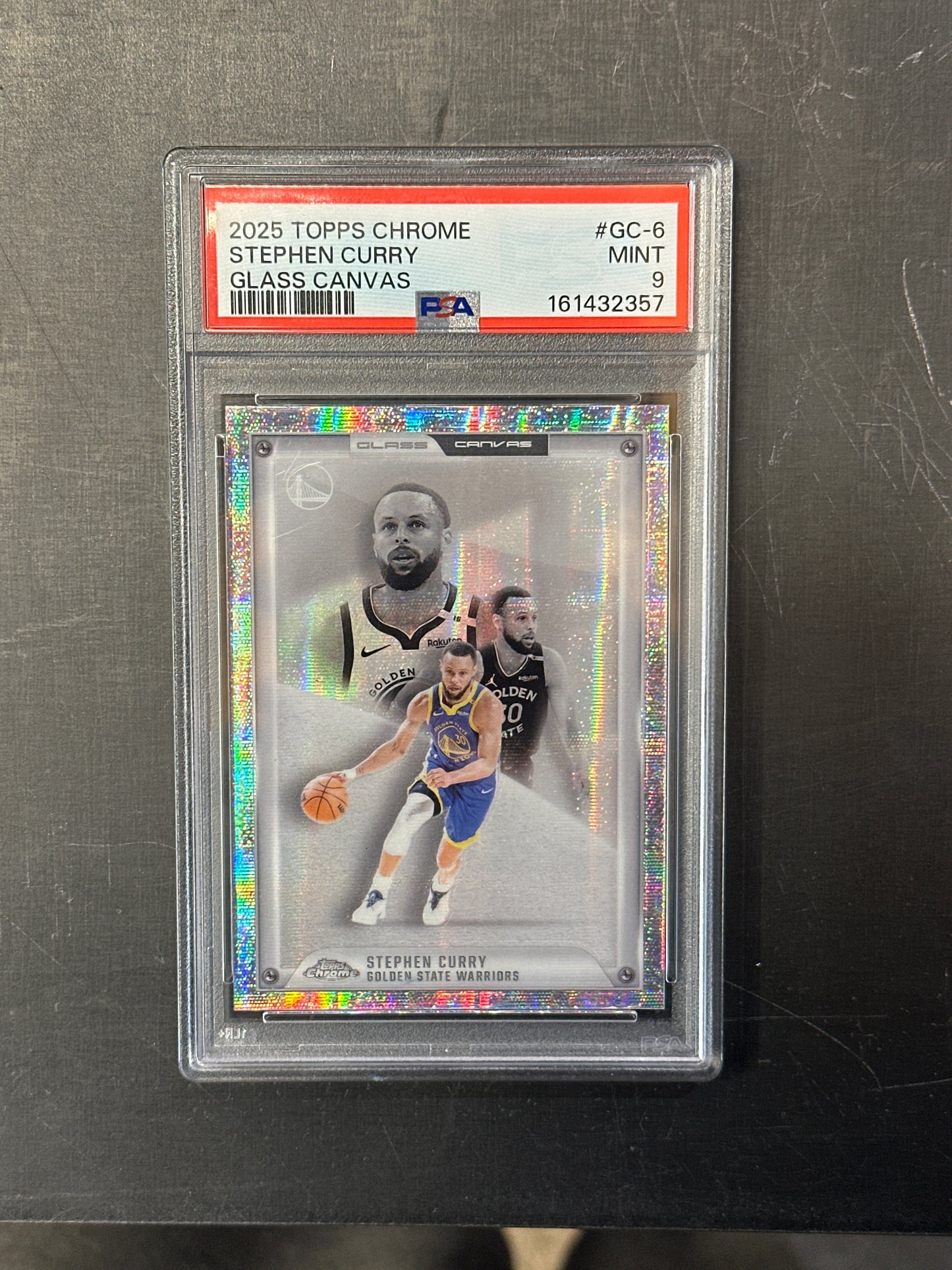PSA: Basketball Cards- 2025 Topps Chrome Stephen Curry Glass Canvas PSA 9