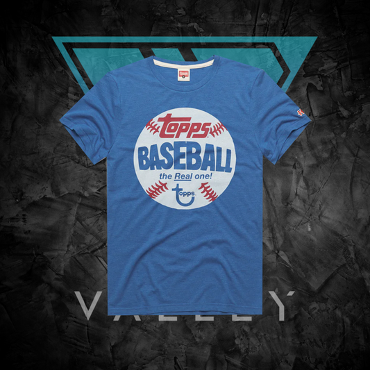Sports Apparel: Topps Baseball – Blue Logo T-Shirt (by Heritage)