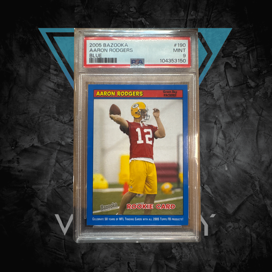 PSA: Football Cards - Mint 9 - 2005 Bazooka Aaron Rodgers RC Blue