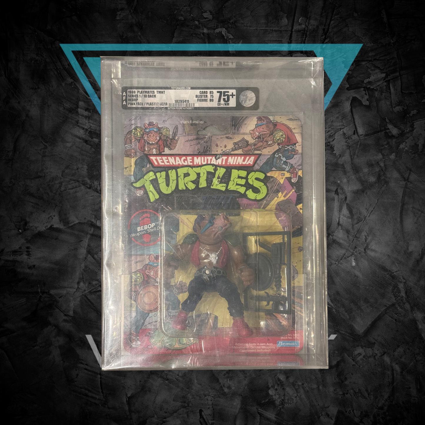 Collectible Figures: 1988 Playmates TMNT Series 1/10 Back Bebop Grade 75+