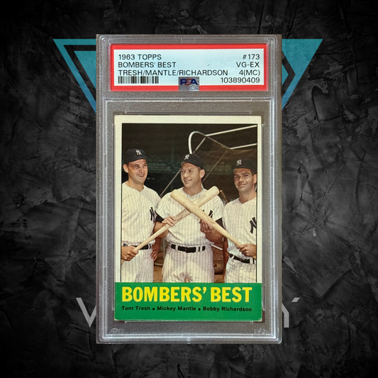 PSA: Baseball Cards - VG-EX 4 (MC) - 1963 Topps Bomber's Best - Tresh/Mantle/Richardson - #173