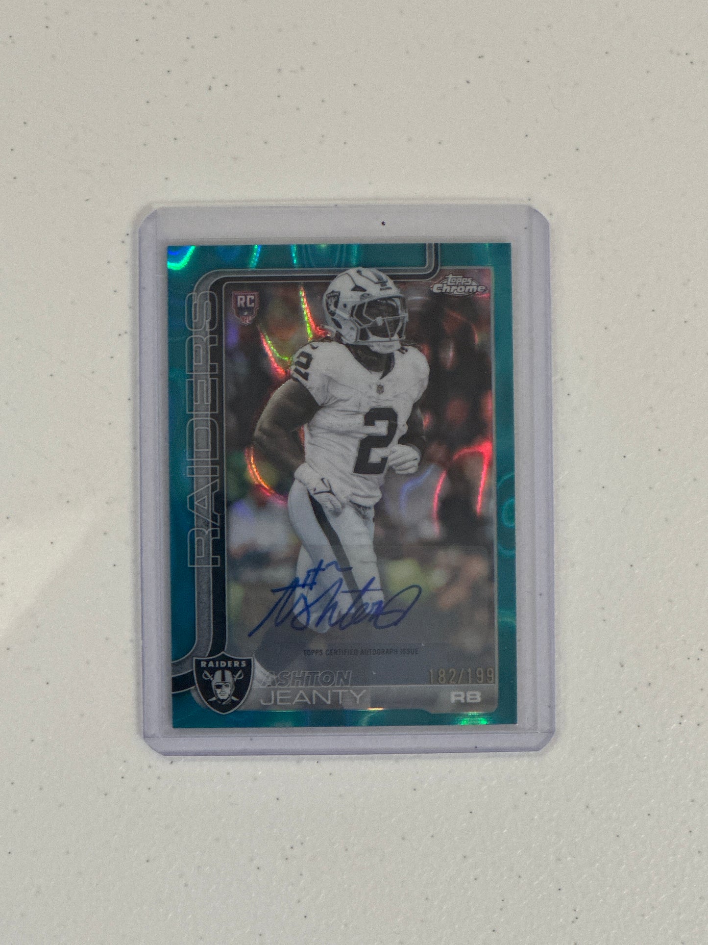 Singles: Football Cards- 2025 Topps Chrome Ashton Jeanty Autograph /199