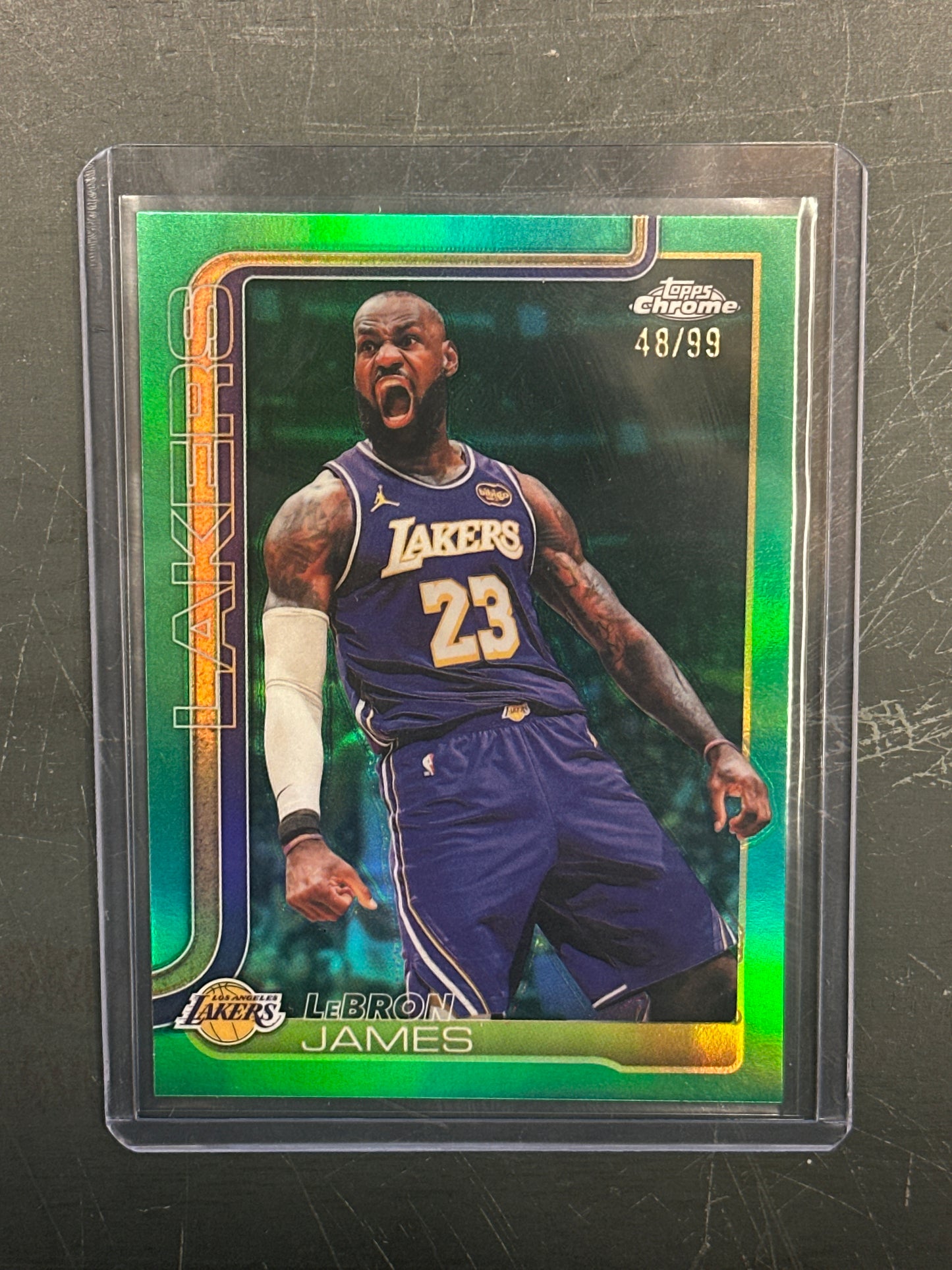 Singles: Basketball Cards- 2026 Topps Chrome Basketball LeBron James True Green Refractor /99