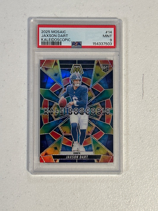 PSA: Football Cards- 2025 Mosaic Jaxson Dart Kaleidoscopic SSP PSA 9