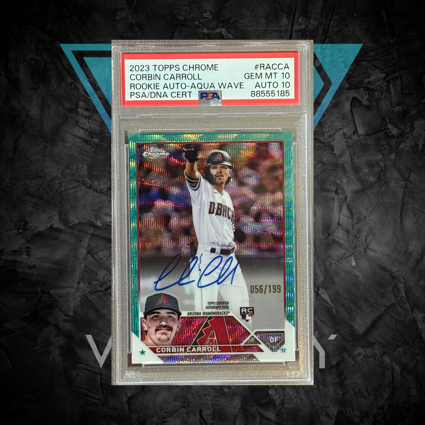 PSA: Baseball Cards - GEM MT 10 AUTO 10 - 2023 Topps Chrome Corbin Carroll Rookie Auto-Aqua Wave PSA/DNA Cert - #RACCA