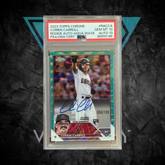 PSA: Baseball Cards - GEM MT 10 AUTO 10 - 2023 Topps Chrome Corbin Carroll Rookie Auto-Aqua Wave PSA/DNA Cert - #RACCA