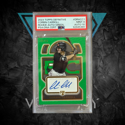PSA: Baseball Cards - MINT 9 AUTO 10 - 2023 Topps Definitive Corbin Carroll Rookie Auto-Green PSA/DNA Cert - #DRACC1