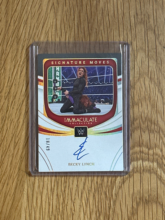Singles: WWE Cards- 2022 Immaculate Becky Lynch Signature Moves Auto /49