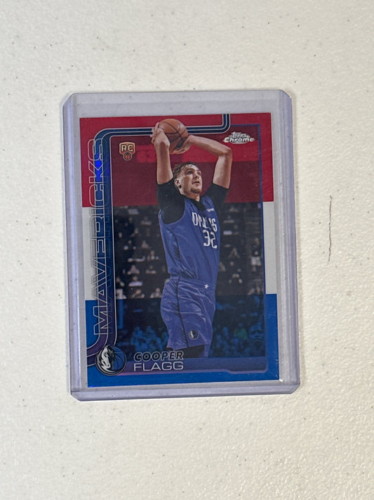 Singles: Basketball Cards- 2025 Topps Chrome Cooper Flagg Red White Blue Refractor