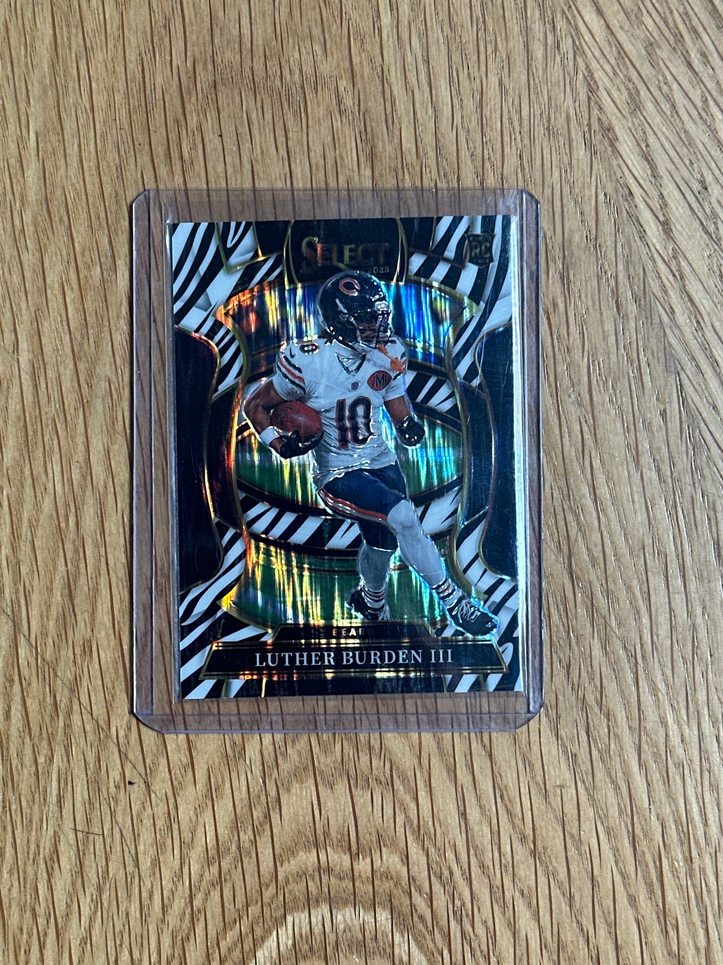 Singles: Football Cards- 2025 Select Luther Burden Zebra Shock