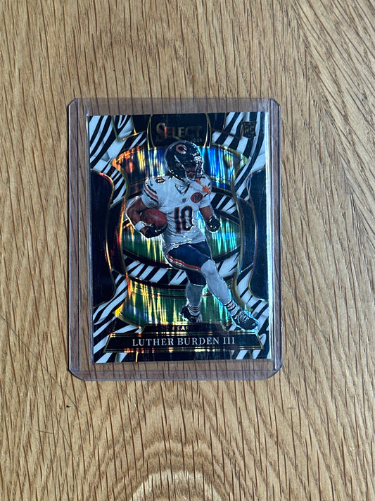 Singles: Football Cards- 2025 Select Luther Burden Zebra Shock