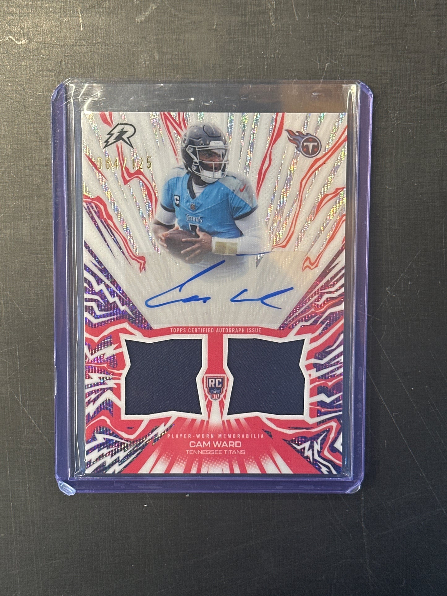 Singles: Football Cards- 2026 Topps Resurgence Cam Ward Patch Auto /125
