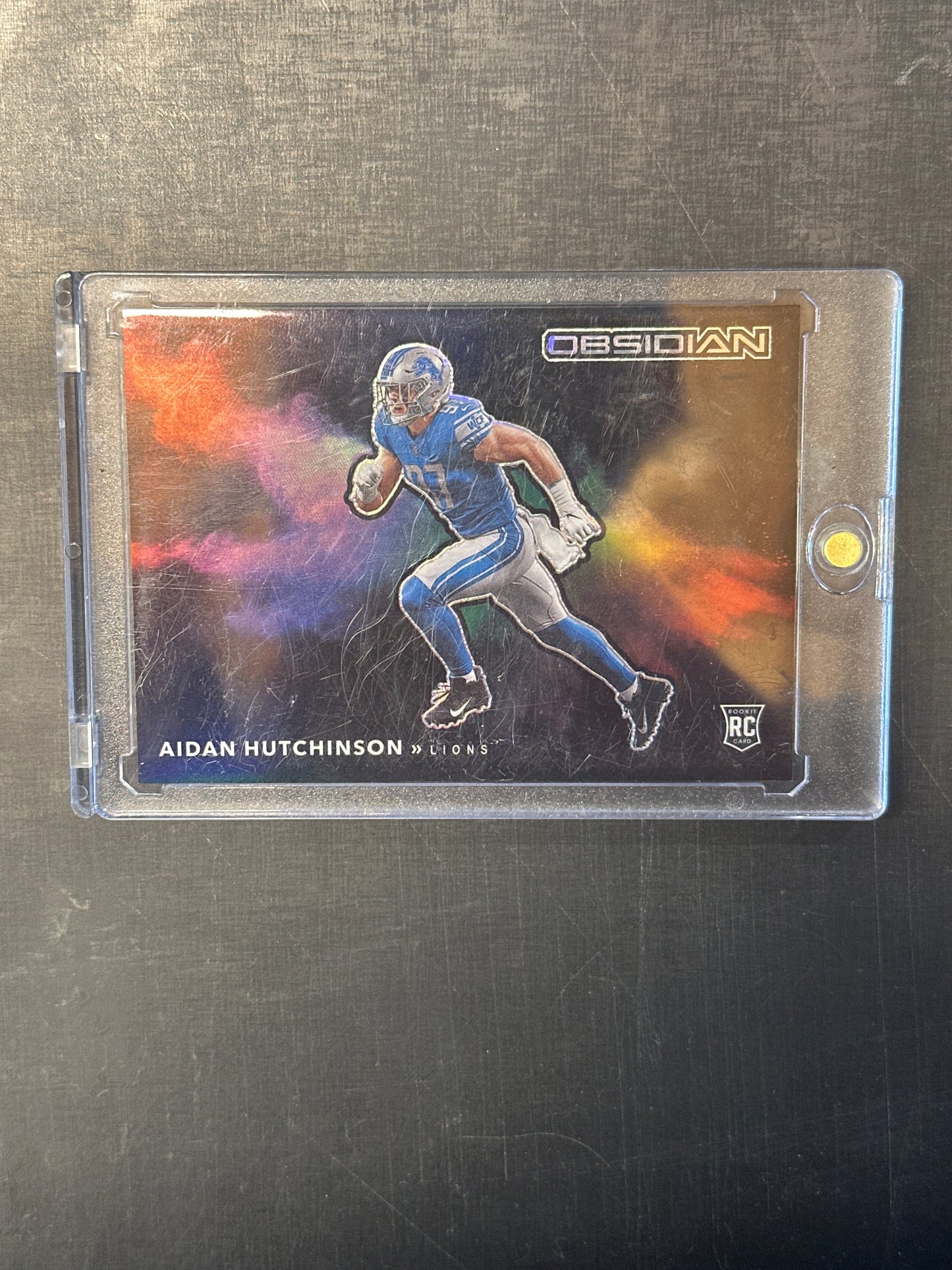Singles: Football Cards- 2022 Obsidian Aidan Hutchinson Black Color Blast SSP